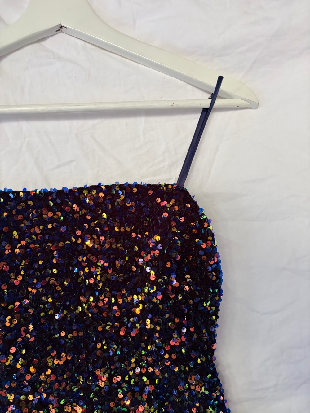 Hello Molly Multi-Color Sequin Mini Dress Sparkly Spaghetti Strap Party Size XS - Picture 5 of 15